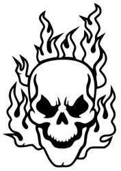 Big Flaming Skull 2 Vinyl Sticker