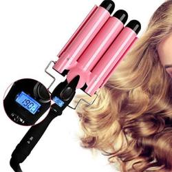 Hair Curler 3 Barrel Curling Hair Waver Iron Curling Wands Quick Heated Fast Heating Ceramic Hot Tools Professional Hairstyle Long Hair With Lcd Temperature