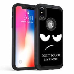 Iphone Xr Case Rossy Heavy Duty Hybrid Tpu Plastic Dual Layer Armor Defender Protection Case Cover For Apple Iphone Xr 6.1" 2018 Don't Touch My Phone
