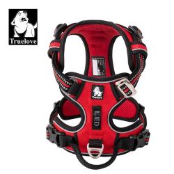 Truelove Pet Reflective Nylon Dog Harness No Pull Adjustable Medium Large Naughty Dog Vest Safety Vehicular Lead Walking Running - Red XS