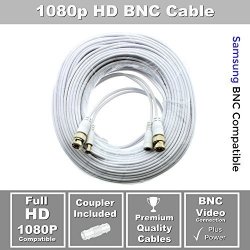 STS-FHDC60 Full HD 1080P Premium 60' Bnc Cable With Coupler Compatible With Samsung Bnc Systems