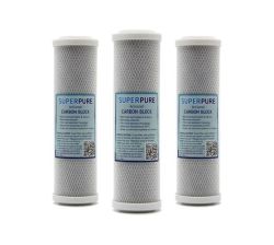 10 Inch Carbon Block Water Filter Replacement Cartridge 3-PACK
