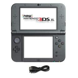 New Nintendo 3DS XL Black Handheld Console And Ac Adapter.