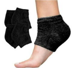 Moisturizing Fuzzy Sleep Polymer Gel Socks To Hydrate Dry Cracked Heel - Black