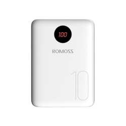 Syntech Romoss OM10 10 000MAH Input_ Type C|lightning|micro Usb|output: Dual USB Power Bank - White - White