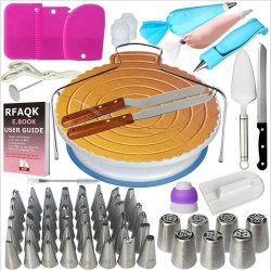 Cheffythings Cake Decorating Set With Turntable 124 Piece