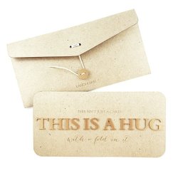 Blank Card hug Gold - Blank Card With Envelope
