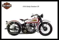 Harley Davidson Vintage Model Cb 1934 - Classic Metal Sign
