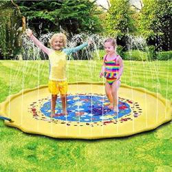 4AKID Water Sprinkler Play Mat 1.7M - Blue & Yellow