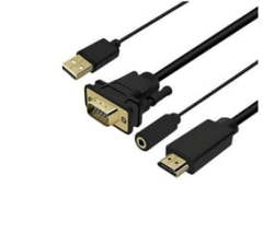 Hdmi-to-vga audio usb Male-to-male Cable