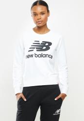 New Balance Essentials Stacked Logo Crew - White