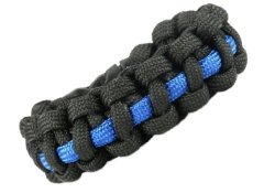 Police Blue Line Paracord Survival Bracelet - 6.5 Inch Fit Size