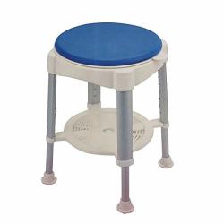 Eryao Swivel Shower Stool - Adjustable Rotating Bath Seat And Shower Chair For Elderly With Storage Tray Blue