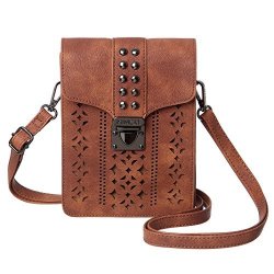 Minicat Women Rfid Blocking Small Crossbody Bags Cell Phone Purse Wallet With Credit Card Slots Brown-thicker