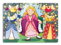 Melissa & Doug Princess Dress-up Wooden Peg Puzzle 8 Pcs