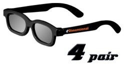 Ed Kids 4 Pack Cinema 3D Glasses For LG 3D Tvs Childrens Sized Passive Circular Polarized 3D Glasses