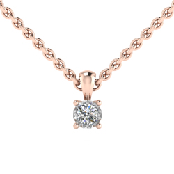Why Jewellery Solitaire Diamond Pendant & Chain Rose Gold Plated Silver