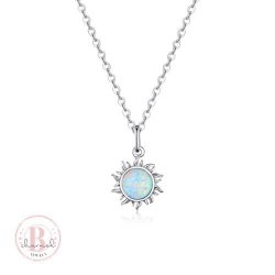 Silver Opal Sun Necklace - Bc Jewels