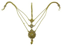 Gold Tone Traditional Indian Women Party Wear Ethnic Forehead Matha Patti Jewelry IMOJ-BMT17B