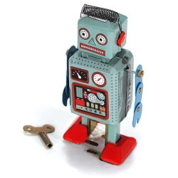 Clockwork Windup Metal Walking Tin Toy Robot Retro Kids Gift