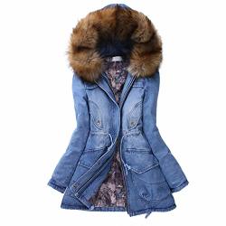 Wintialy Womens Hooded Faux Fur Lined Warm Coats Parkas Anoraks Outwear Winter Thick Long Jackets