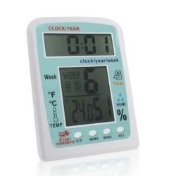 Digital Indoor Outdoor 2 Lcd Display Thermometer & Humidity With Clock Week Calendar Alarm