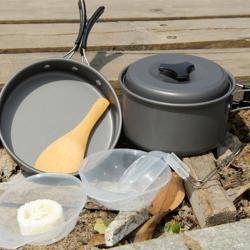 DS-300 Outdoor Camping Ultra Light Weight 9 Piece Cookware Stackable Set