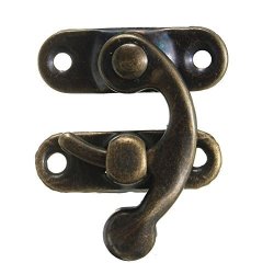SODIAL Swing Hook Clasp Metal Antique Brass Jewellery Box Latch Catch Trinket With Rivet