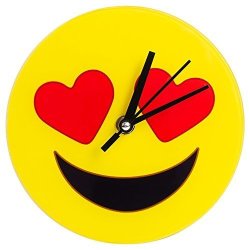Mark Feldstein & Associates Inc. Emoji Glass Love 7 In Clock