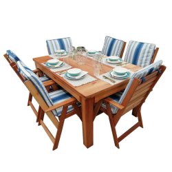 6-SEATER Saligna Table & Chairs Incl Cushions