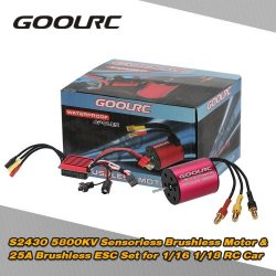 Goolrc S2430 5800kv Sensorless Brushless Motor And 25a Brushless Esc Combo Set For 1 16 1 18 Rc