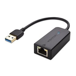 Cable Matters Plug & Play USB To Ethernet Adapter USB 3.0 To Gigabit Ethernet Ethernet To USB Ethernet Adapter For Laptop Supporting 10 100 1000 Mbps Ethernet Network In Black