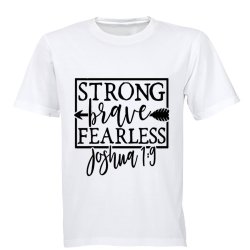 Strong - Brave - Fearless - Kids T-Shirt - 11-12 Years Black Short