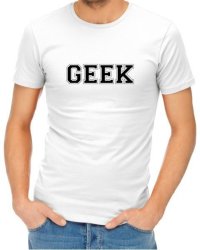 Geek Mens White T-Shirt XL
