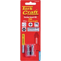 Tork Craft POZI.2 X 25MM Ins.bit 2 Card DR83100