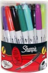 Sharpie Fine Marker - Tub Of 36 10 Black 3 Purple 5 Turquoise 5 Lime 5 Berry 5 Aqua 3 Red