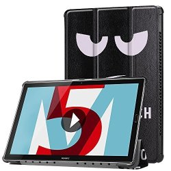 Huawei Mediapad M5 Pu Leather Case + Inner Cover Double Protection With Slots For Id Bank Cards Stand Function Shockproof Againt Dust Cover - Big Eyes