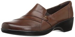 Clarks Women's May Marigold Slip-on Loafer Brown Smooth 8 M Us