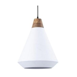 Finish Pendant Lamp - White Diamond Light With Wood 33X50CM