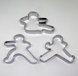 Yunko Ninjabread Man Stainless Steel Fondant Cookie Cutter Cake Decorating Tools Set Of 3