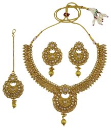 Traditional Indian Bollywood Gold Tone 3 Pcs Necklace Set Bridal Women Jewelry IMOJ-BNS40A