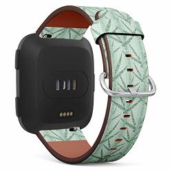 Compatible With Fitbit Versa Fitbit Versa 2 Fitbit Versa Lite Leather Wristband Bracelet With Quick-release Spring Pins -tile