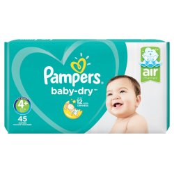 Pampers Active Baby 45 Nappies Size 4+ Maxi Plus Value Pack
