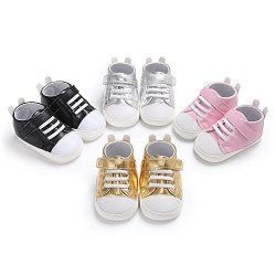 Beautiful Save Infant Baby Boy's Girl's Pu Leather First Walk Toddler Prewalker Sneakers 0-18 Monthes 13CM 12-18 Month A-pink