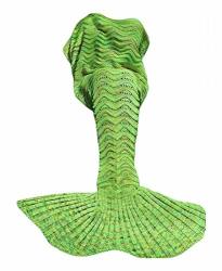 Qualitex Mermaid Blanket Knitted Mermaid Sleeping Bag For Bed Sofa Couch Soft All Seasons Crochet Mermaid Tail Blanket Mermaid Throw Blanket For Adult