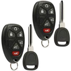 Car Key Fob Keyless Entry Remote With Ignition Key Fits Chevy Cadillac Gmc OUC60270 OUC60221 Set Of 2