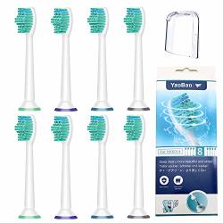 Vinfany Toothbrush Heads For Philips Sonicare Replacement Brush Heads For Sonicare Diamond Clean Compatible With Healthywhite+ Flexcare Platinum Proresults Sensitive Brush Head Pack Of 8