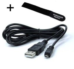 Bargains Depot 5 Feet USB 2.0 Sony Camera Compatible + Cable Tie For Sony Cybershot DSC-W330 DSC-W330 R DSC-W330 S DSC-W330 B DSC-W330 P