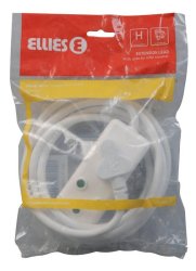 Ellies Extension Cord White 2X3 Pin 1.5MMX3M