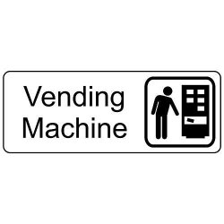 Vending Machine Sign 8X3 In. White Engraved Plastic For Wayfinding By Compliancesigns